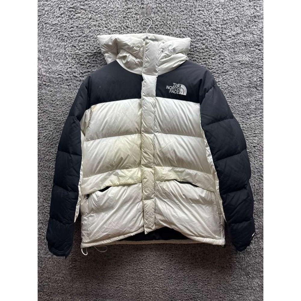 The North Face Himalayan Down Hooded Parka Jacket White Black‎ Mens Size L